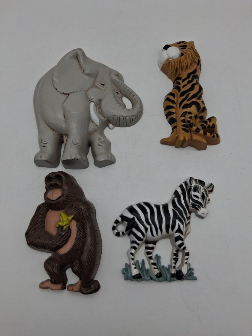 Burwood Products Set of 4 Vintage Animal Home Interior Wall Plaques Kids Nursery